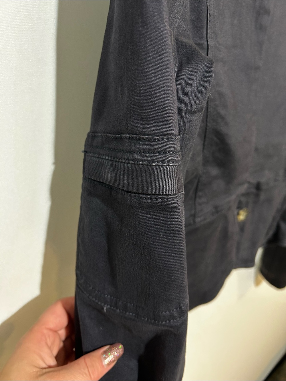 Sisley by Benetton Y2K Fitted Utility Blazer Jacket Deep Midnight Navy Blue XS - Picture 6 of 13